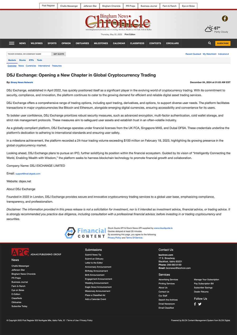 PR News for BG Wealth - 15