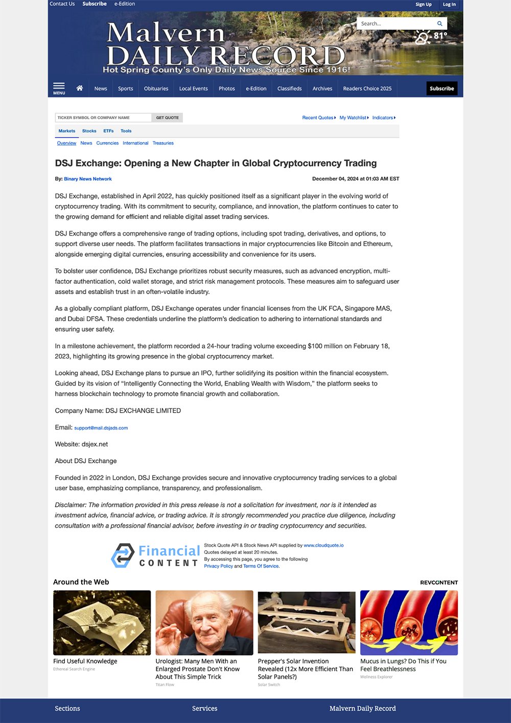 PR News for BG Wealth - 11