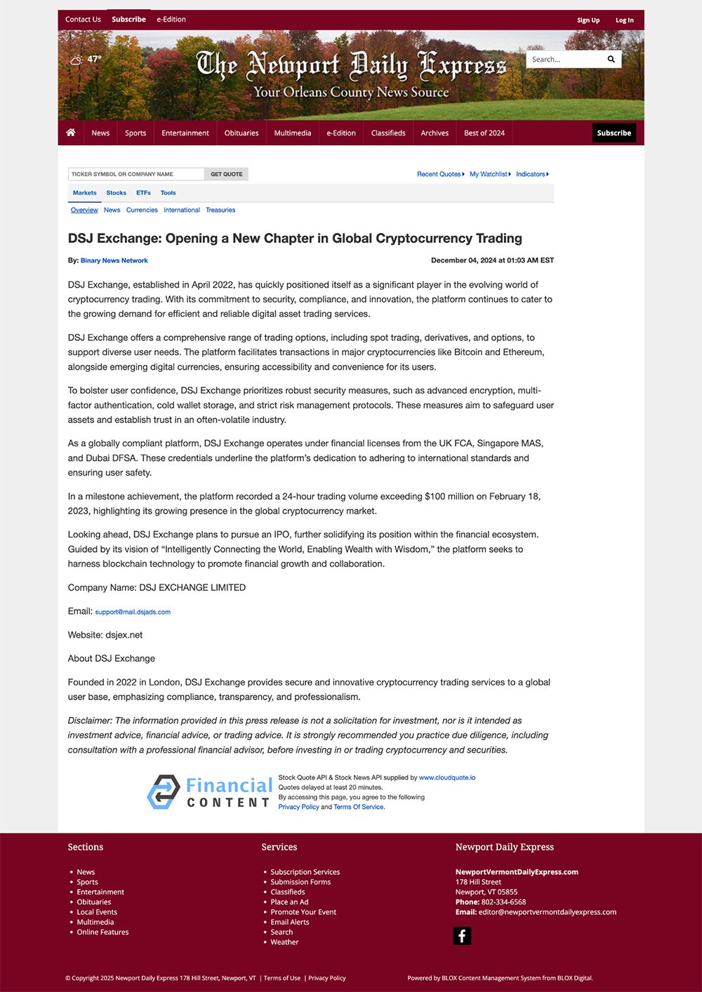 PR News for BG Wealth - 10